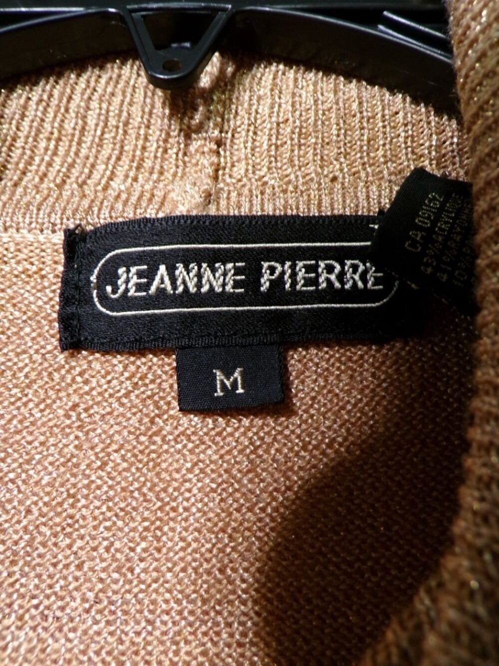 Jeanne Pierre Women's Metallic Gold Turtleneck Sweater Size M Pullover - Picture 3 of 5
